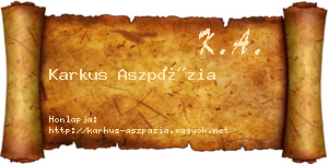 Karkus Aszpázia névjegykártya